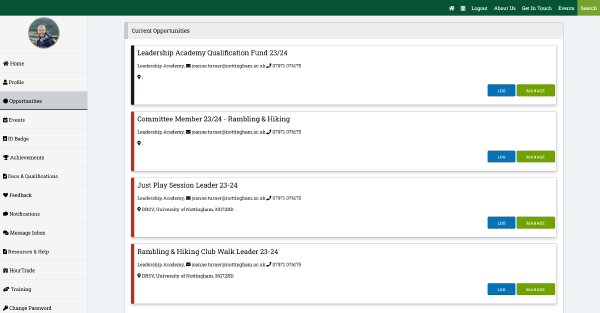 image displaying list of opportunities